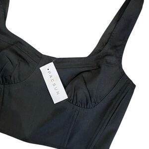 PacSun black cropped corset bustier top Size Small